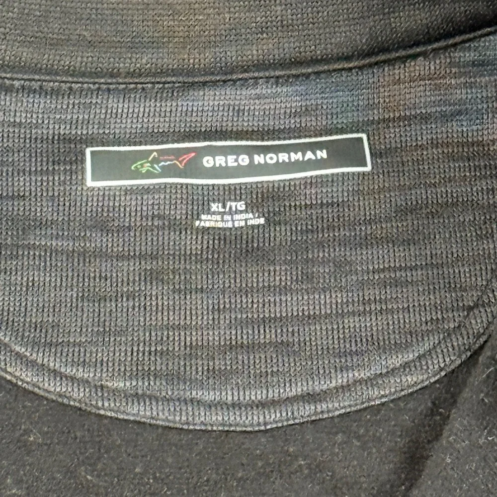 Greg Norman Mens XL Quarter Zip Heathered Black Golf Pullover Shirt Performance‎
